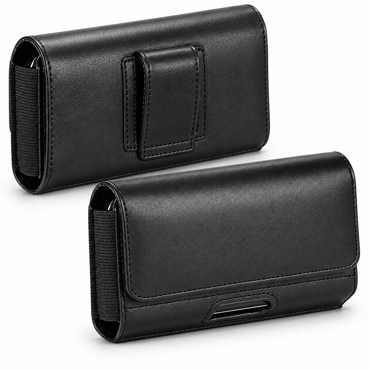 Horizontal Belt Loop Holster Case for Apple iPhone 14 Pro - Black - angled product view