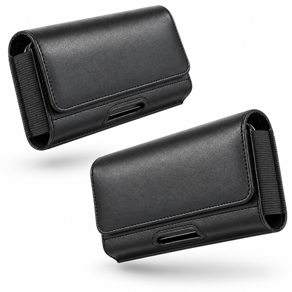 Horizontal Belt Loop Holster Case for Apple iPhone 14 Pro - Black - close-up design view