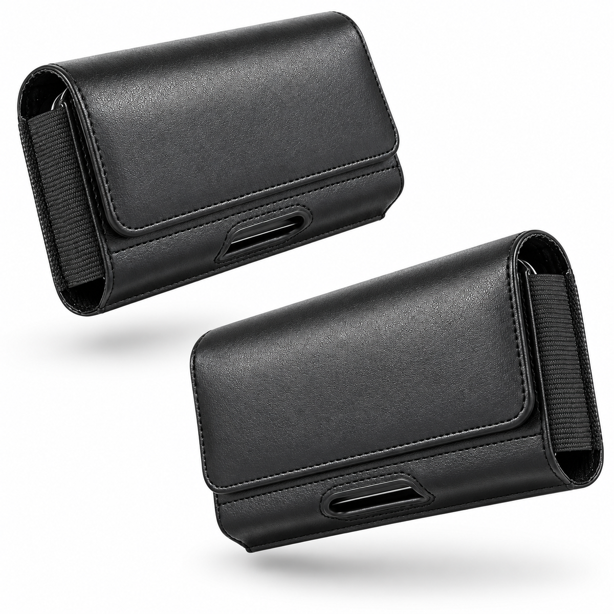 Horizontal Belt Loop Holster Case for Apple iPhone 13 Pro Max - Black - close-up design view