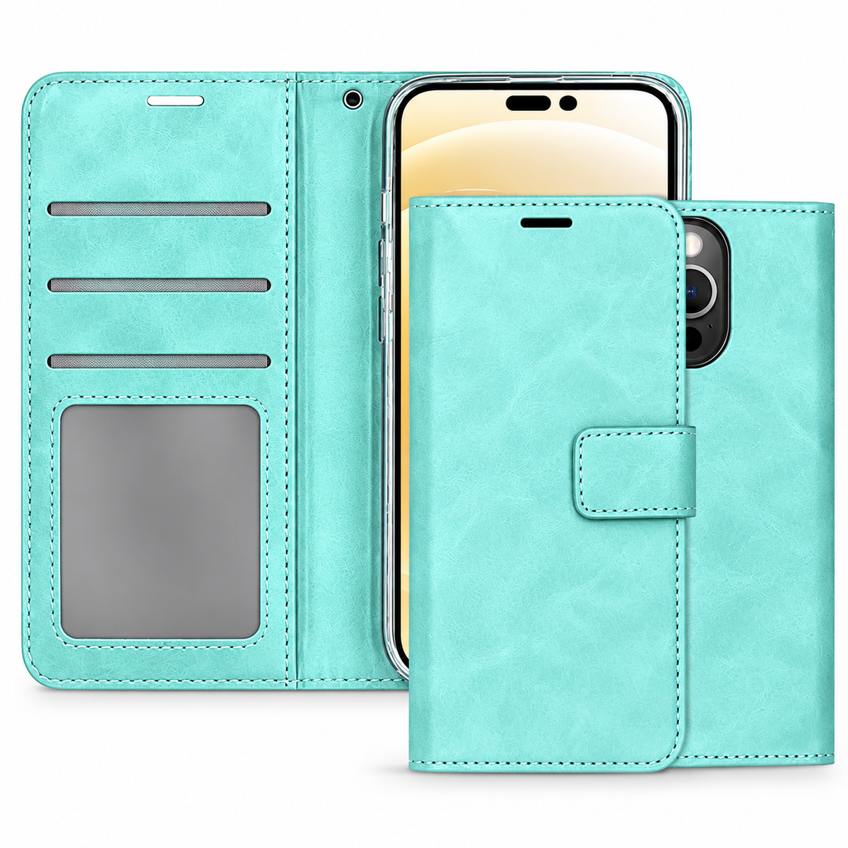 Photo ID Wallet Case for Apple iPhone 16 Pro Max - Teal