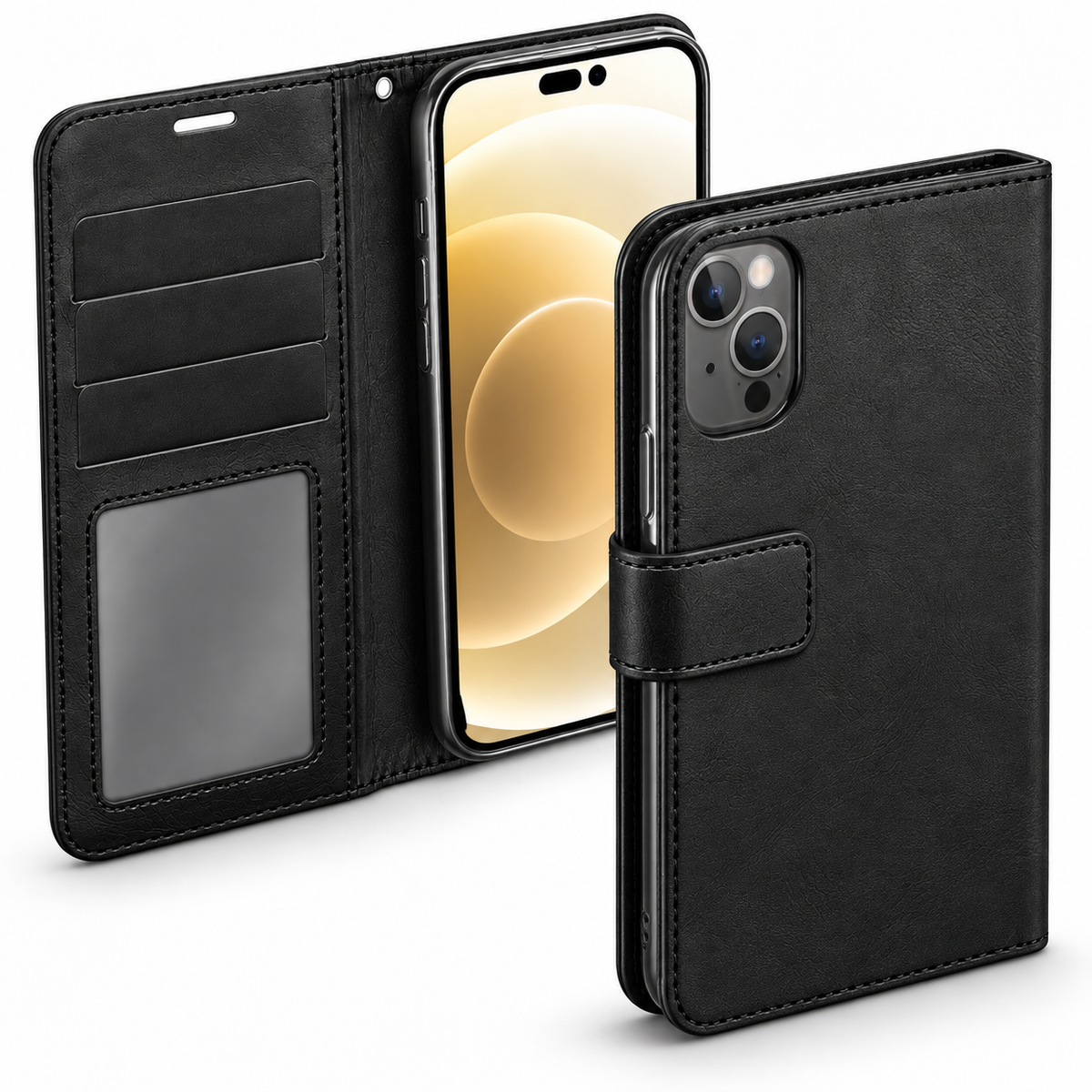 Photo ID Wallet Case for Apple iPhone 16 Pro Max - Black