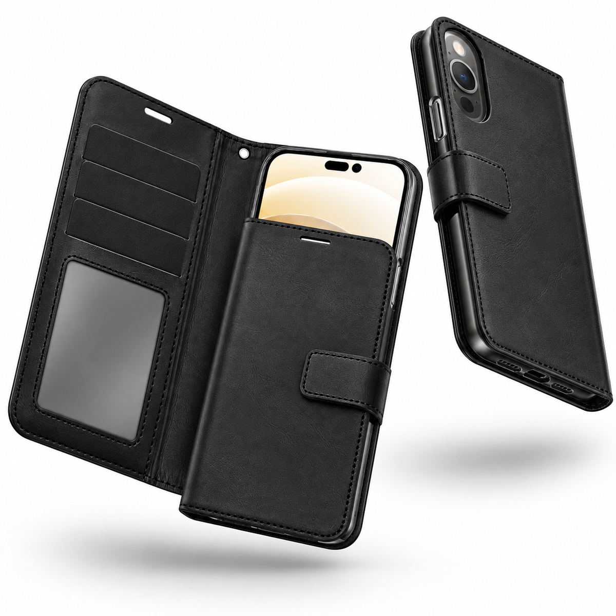 Photo ID Wallet Case for Apple iPhone 16 Pro Max - Black