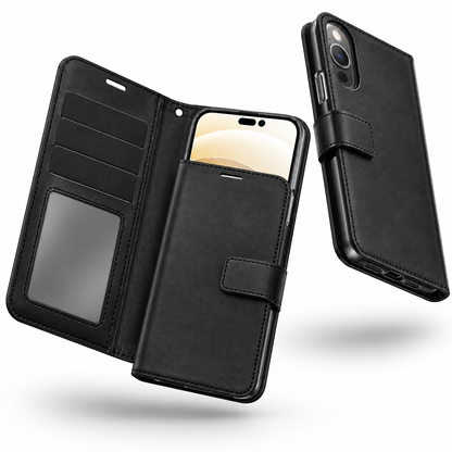 Photo ID Wallet Case for Apple iPhone 14 Pro Max - Black - angled product view