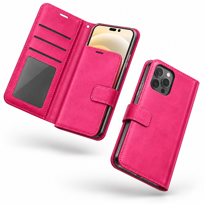 Photo ID Wallet Case for Apple iPhone 16 Pro Max - Hot Pink