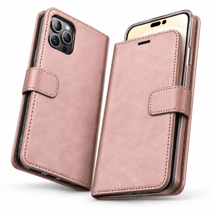 Photo ID Wallet Case for Apple iPhone 16 Pro Max - Rose Gold