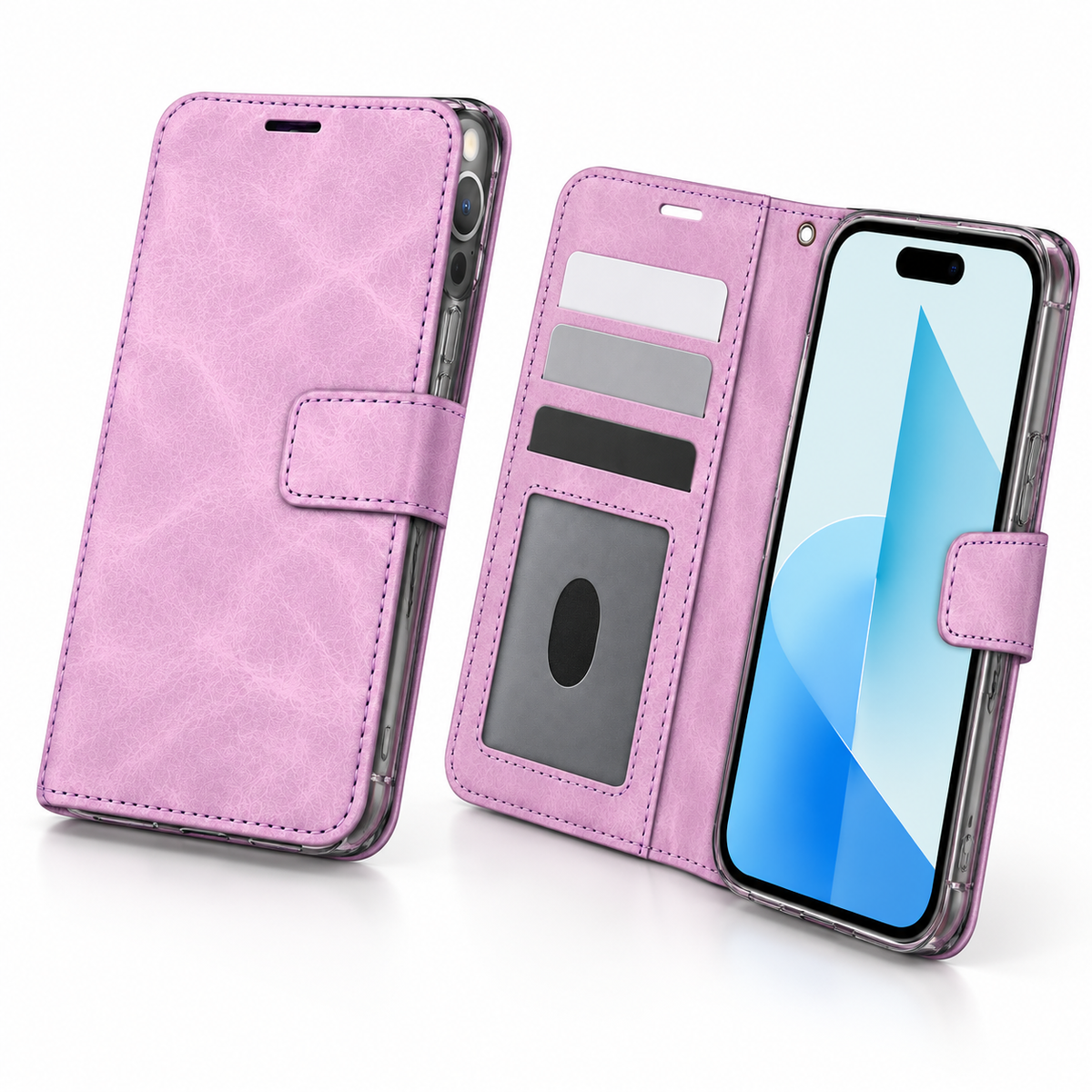 Photo ID Wallet Case for Apple iPhone 16 Pro Max - Purple