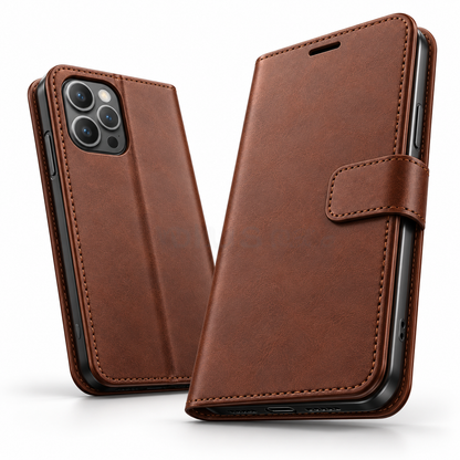 Photo ID Wallet Case for Apple iPhone 16 Pro Max - Brown