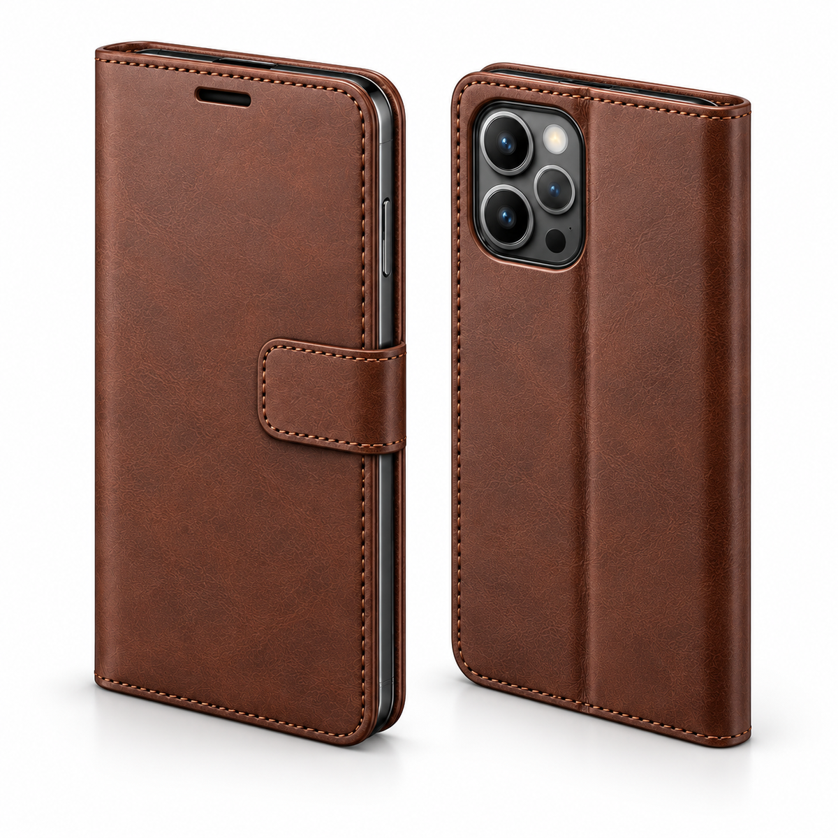 Photo ID Wallet Case for Apple iPhone 16 Pro Max - Brown