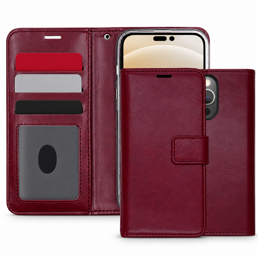 Photo ID Wallet Case for Apple iPhone 15 Pro Max - Wine - main product view