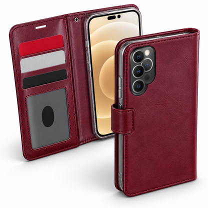 Photo ID Wallet Case for Apple iPhone 16 Pro Max - Wine