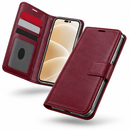 Photo ID Wallet Case for Apple iPhone 16 Pro Max - Wine