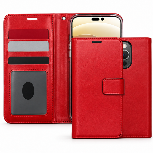 Photo ID Wallet Case for Apple iPhone 15 Pro Max - Red - main product view