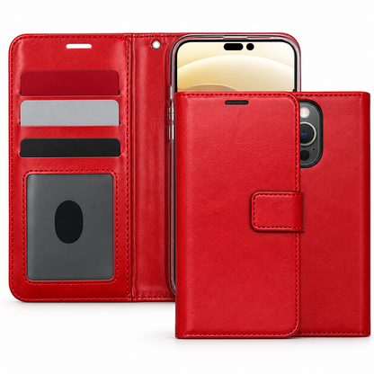Photo ID Wallet Case for Apple iPhone 14 Pro Max - Red - main product view
