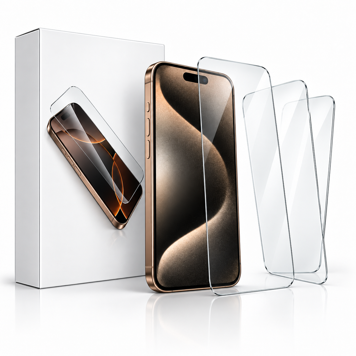Clear Tempered Glass Screen Protector Pack of 25 for Apple iPhone 14 Pro Max - angled product view