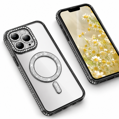 Glitter Electroplated MagSafe Case for Apple iPhone 14 - Black