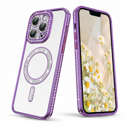 Glitter Electroplated MagSafe Case for Apple iPhone 13 - Purple