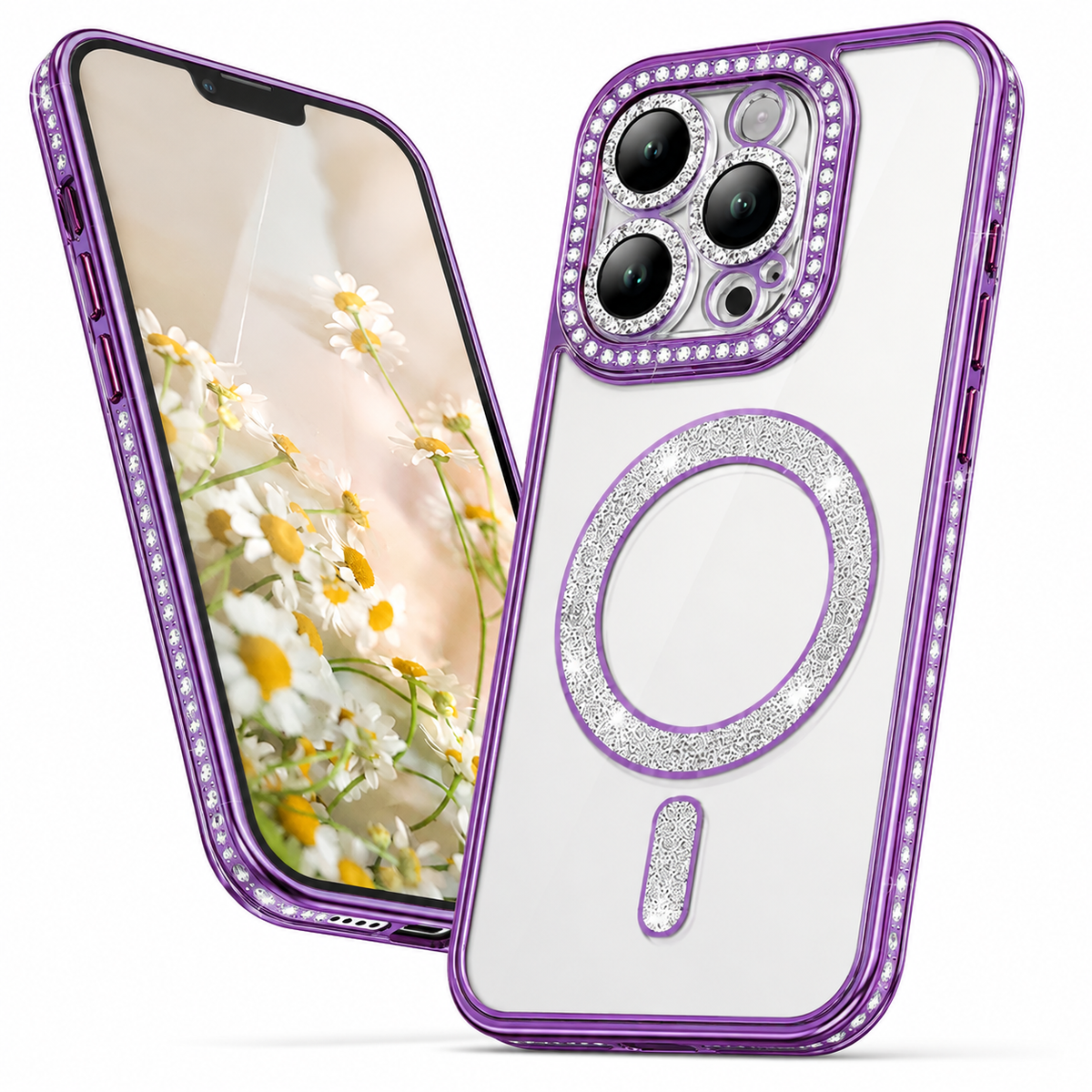Glitter Electroplated MagSafe Case for Apple iPhone 14 - Purple