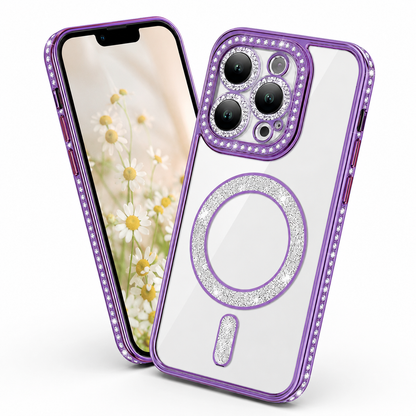 Glitter Electroplated MagSafe Case for Apple iPhone 13 - Purple