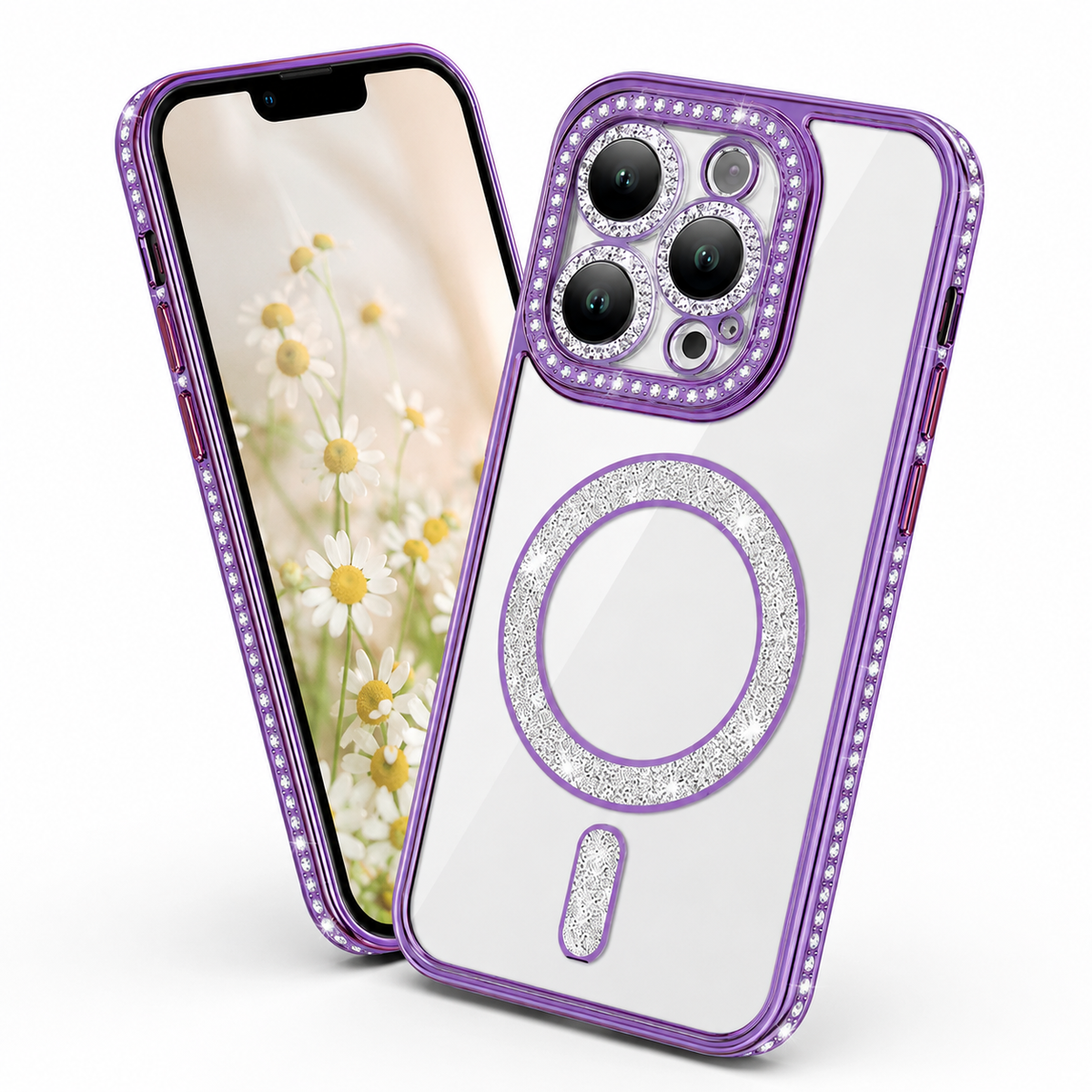 Glitter Electroplated MagSafe Case for Apple iPhone 14 - Purple