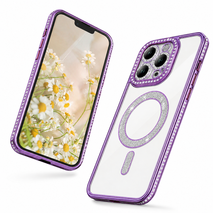 Glitter Electroplated MagSafe Case for Apple iPhone 14 - Purple