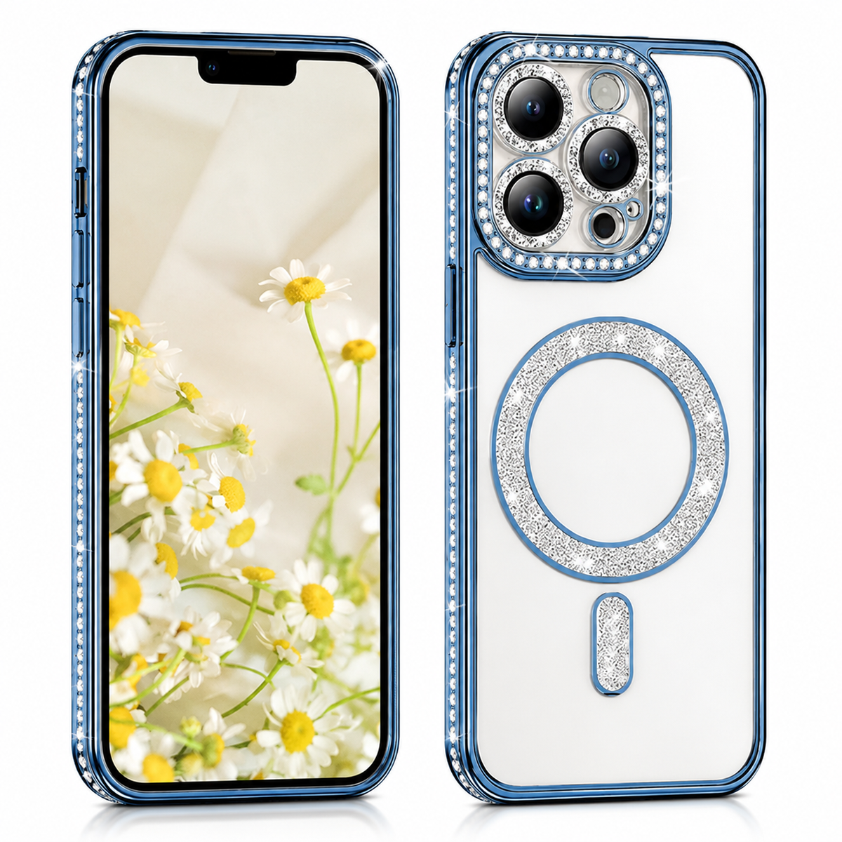 Glitter Electroplated MagSafe Case for Apple iPhone 14 - Blue