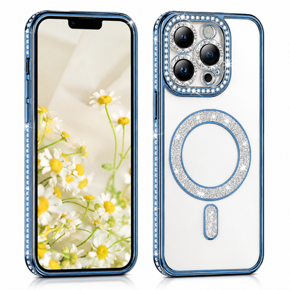 Glitter Electroplated MagSafe Case for Apple iPhone 14 - Blue