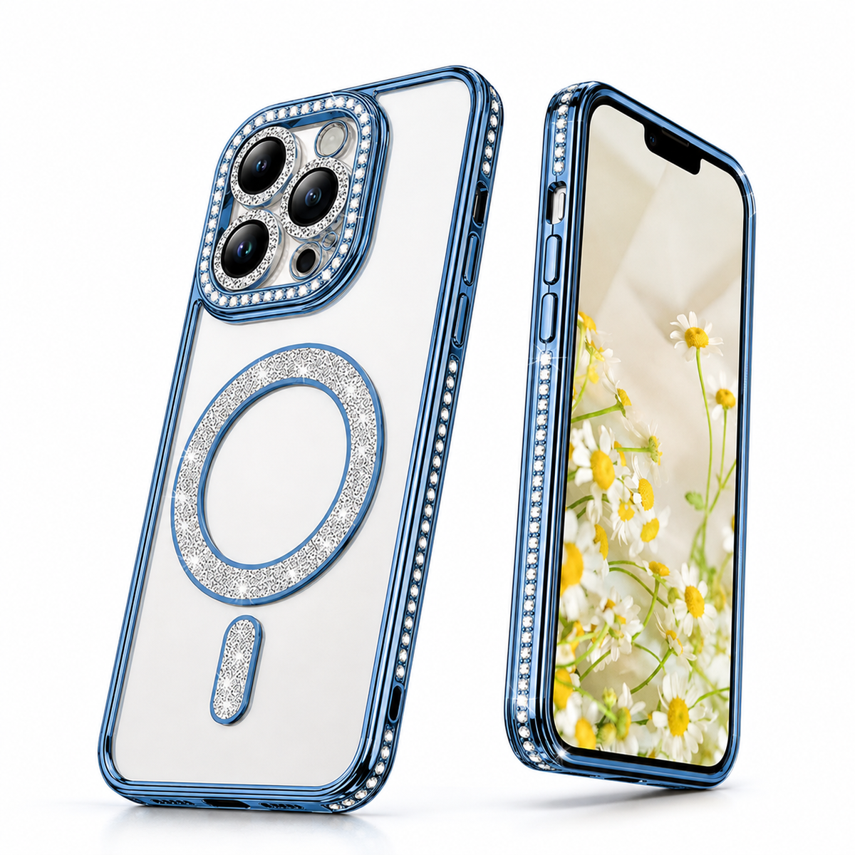 Glitter Electroplated MagSafe Case for Apple iPhone 14 - Blue
