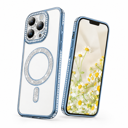 Glitter Electroplated MagSafe Case for Apple iPhone 14 - Blue