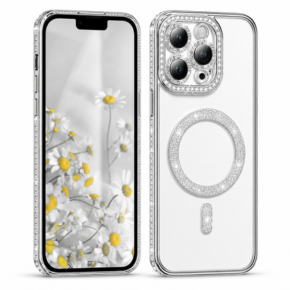 Glitter Electroplated MagSafe Case for Apple iPhone 14 - Silver