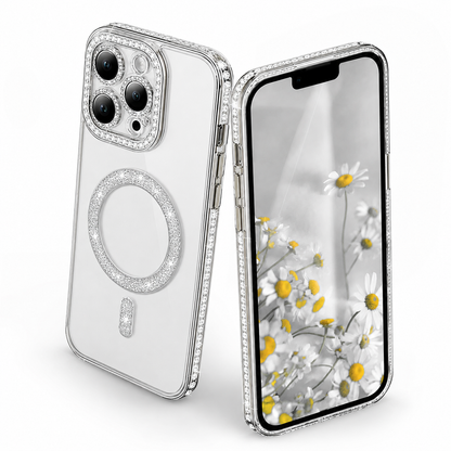 Glitter Electroplated MagSafe Case for Apple iPhone 13 - Silver