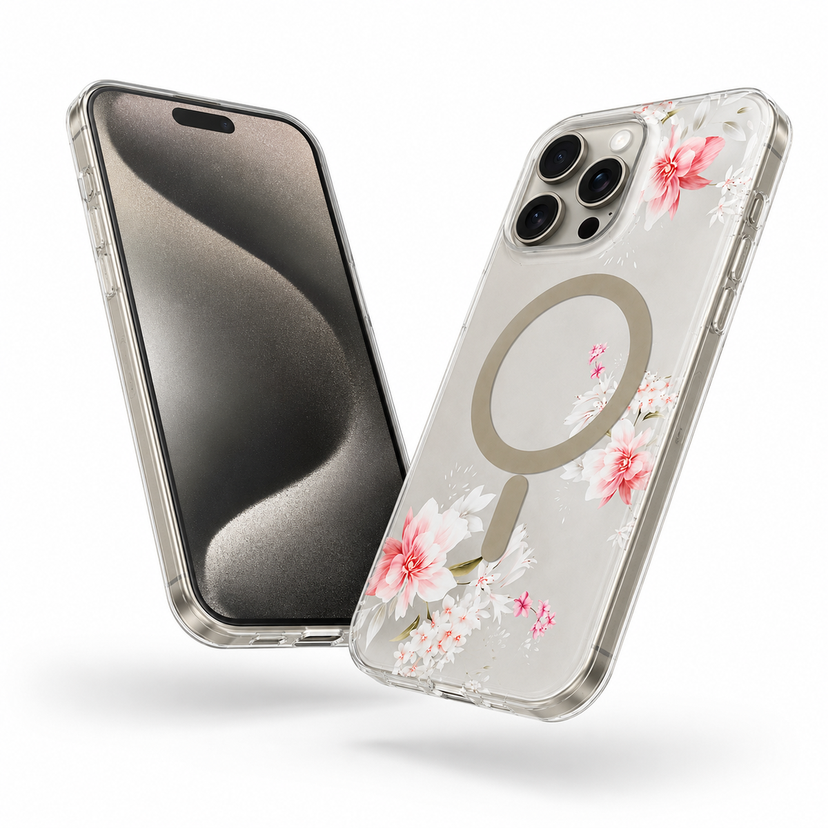 Frosted MagSafe Flower Case for Apple iPhone 14 - Light Pink
