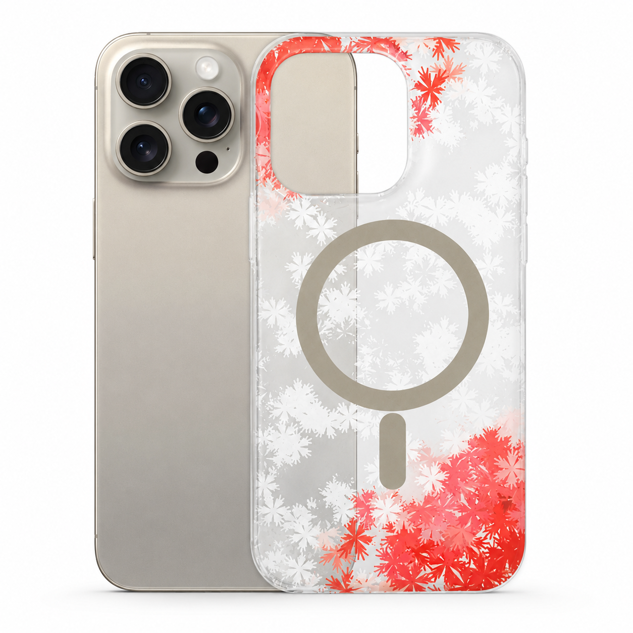 Frosted MagSafe Flower Case for Apple iPhone 13 - Hot Pink