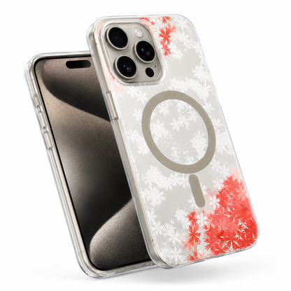 Frosted MagSafe Flower Case for Apple iPhone 13 - Hot Pink