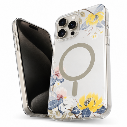 Frosted MagSafe Flower Case for Apple iPhone 13 - Yellow