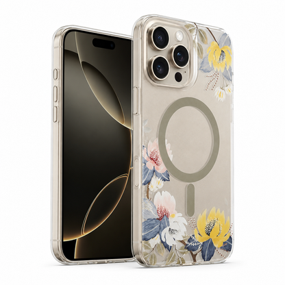 Frosted MagSafe Flower Case for Apple iPhone 14 - Yellow