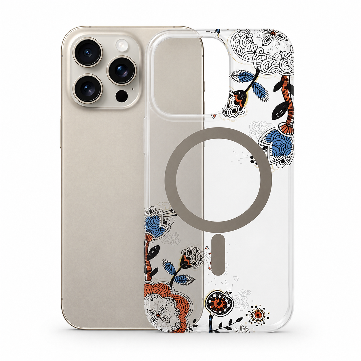 Frosted MagSafe Flower Case for Apple iPhone 14 - Blue