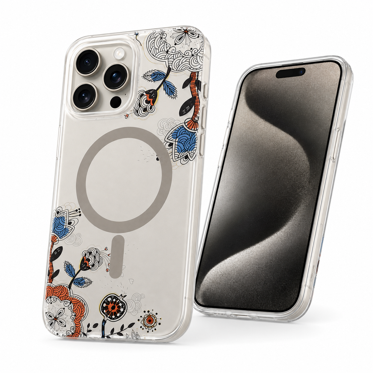 Frosted MagSafe Flower Case for Apple iPhone 13 - Blue