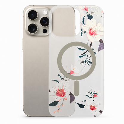 Frosted MagSafe Flower Case for Apple iPhone 13 - White