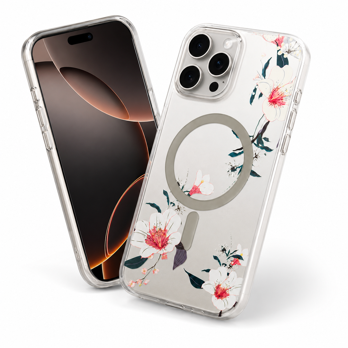 Frosted MagSafe Flower Case for Apple iPhone 14 - White