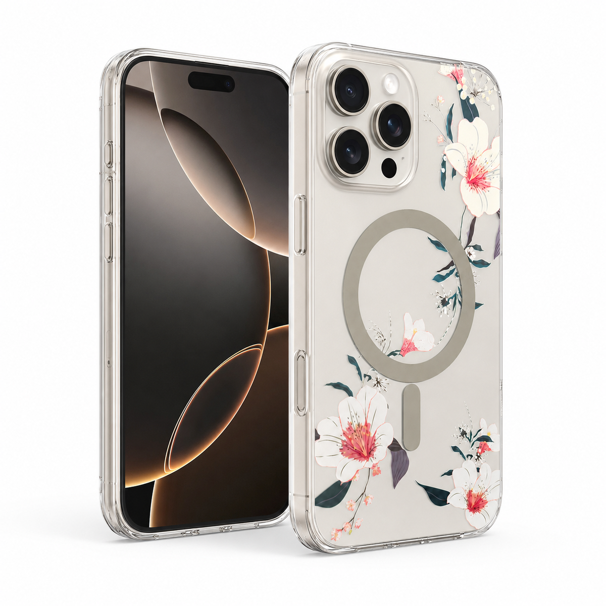 Frosted MagSafe Flower Case for Apple iPhone 14 - White
