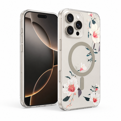Frosted MagSafe Flower Case for Apple iPhone 13 - White