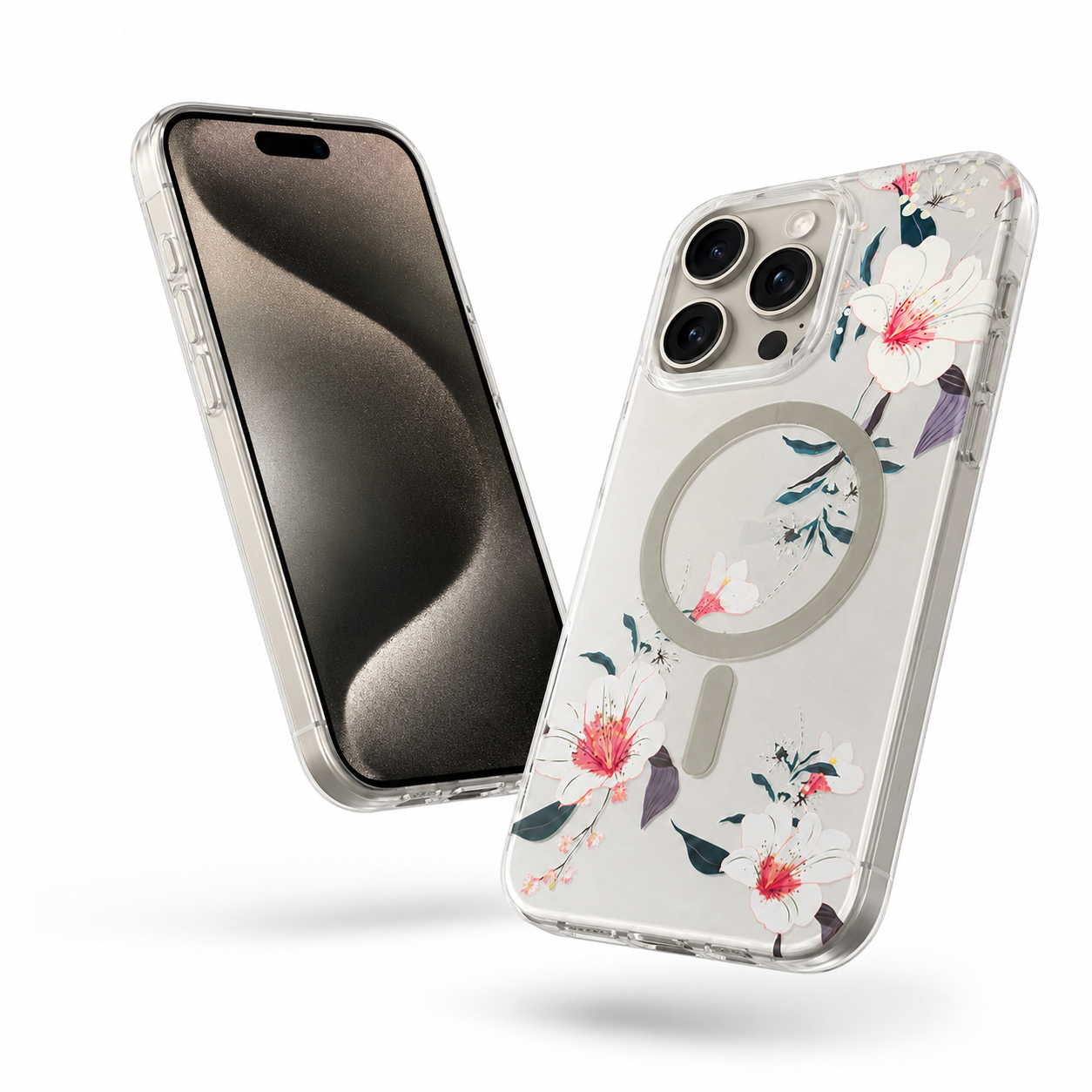 Frosted MagSafe Flower Case for Apple iPhone 14 - White