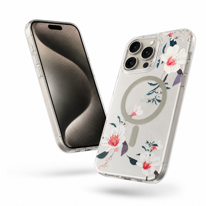Frosted MagSafe Flower Case for Apple iPhone 13 - White