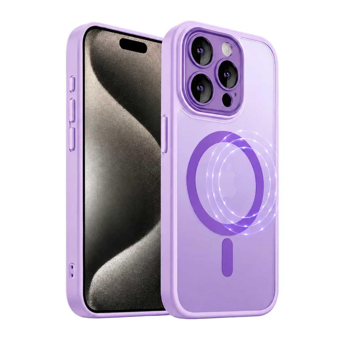Matte Rubberized MagSafe Case for Apple iPhone 14 - Light Purple