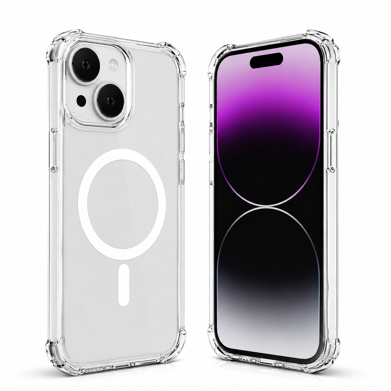 MagSafe Airbag Shockproof Case for Apple iPhone 15 - Clear