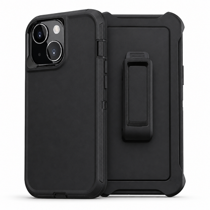 Triple Protection Case with Belt Clip for Apple iPhone 14 - Black