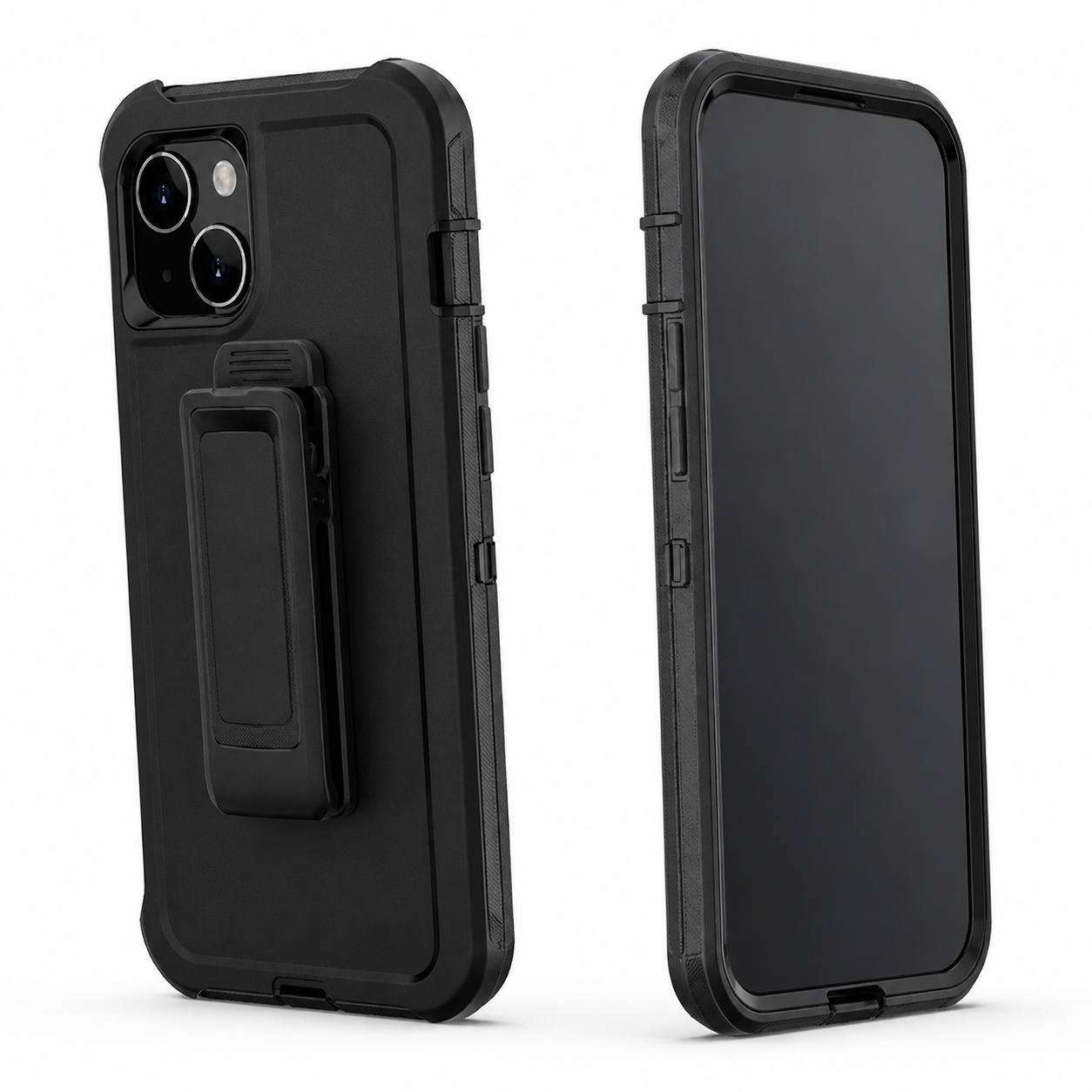 Triple Protection Case with Belt Clip for Apple iPhone 15 - Black