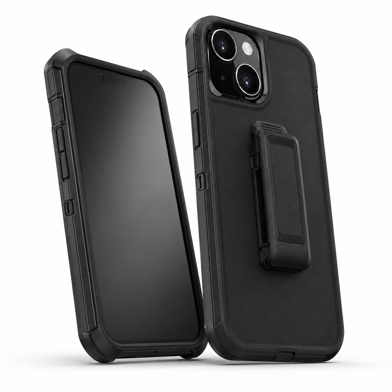 Triple Protection Case with Belt Clip for Apple iPhone 15 - Black
