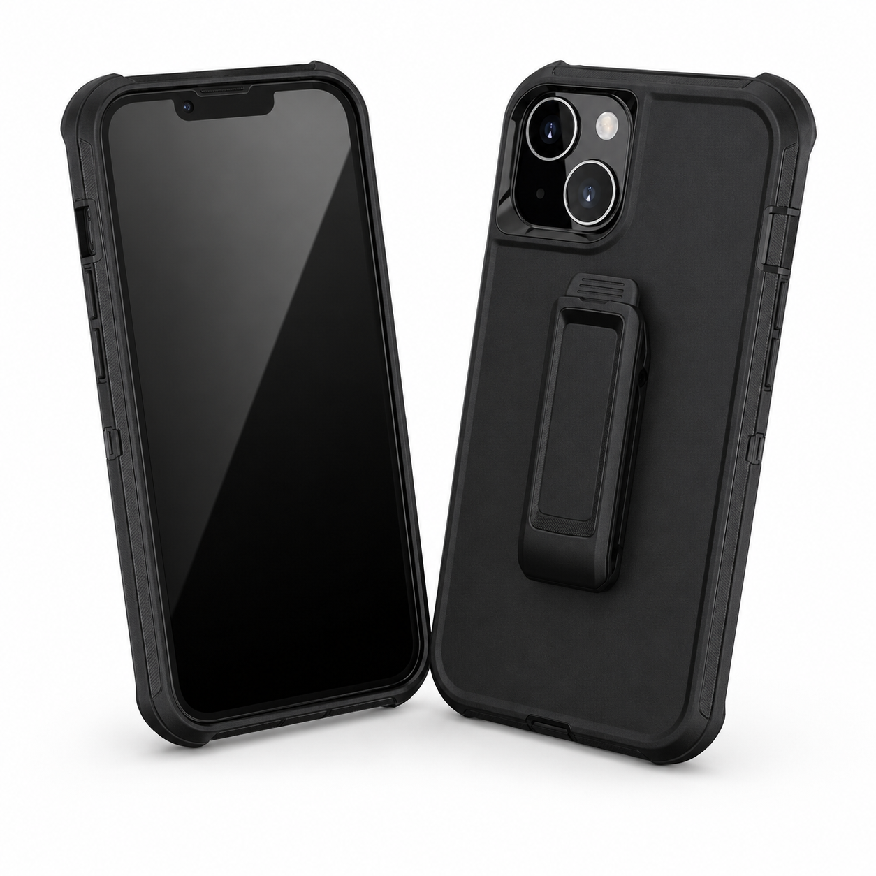 Triple Protection Case with Belt Clip for Apple iPhone 15 - Black