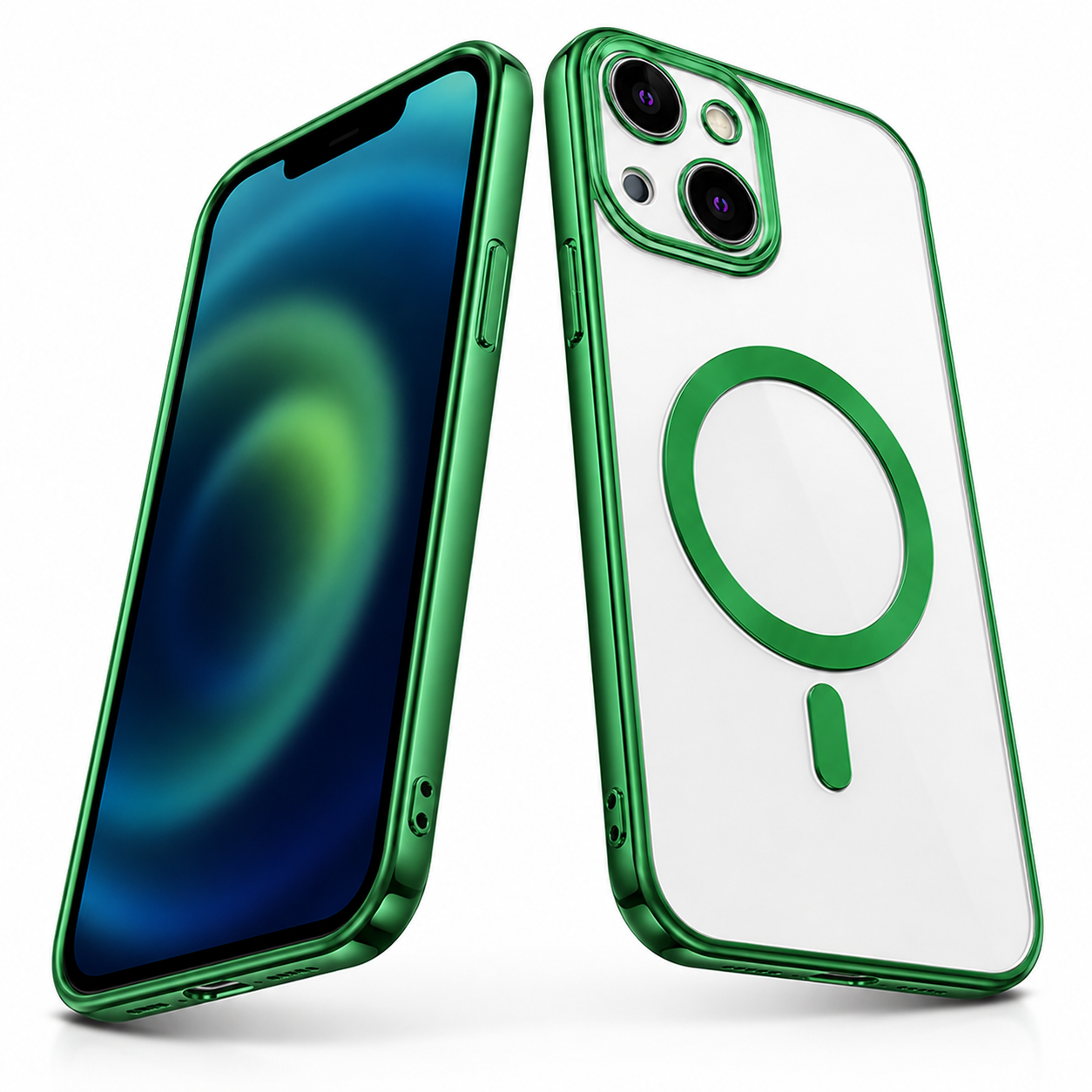 Electroplated MagSafe Case for Apple iPhone 15 - Midnight Green